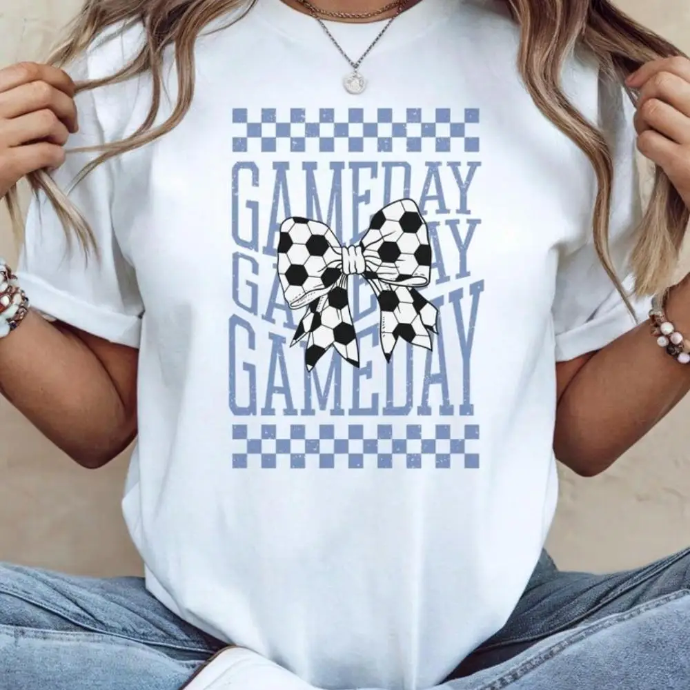Soccer Game Day Bow Hirt, Cute Soccer Player Shirt, Soccer Girlfriend Shirt, Soccer Mama Tee, Socc