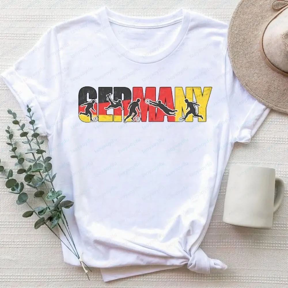 Germany Football T-Shirt Short Sleeve Soccer Player Graphic Tee Country Flag Sports Streetwear Tops Football Fan Cotton Apparel