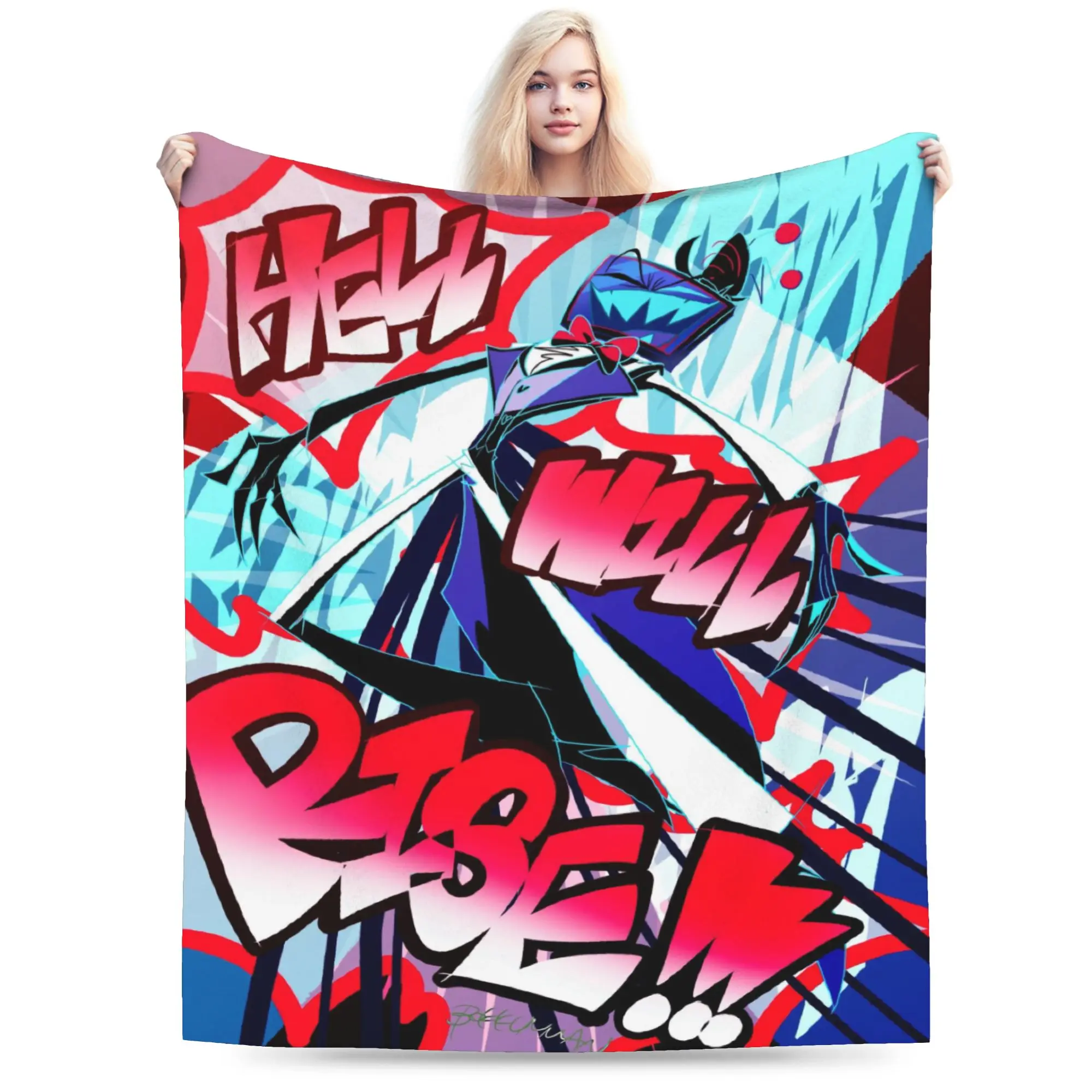 New Arrival hazbines hoteles alastor vox 2 Blanket Super Soft Flannel  Cozy Throw Blanket Machine Washable