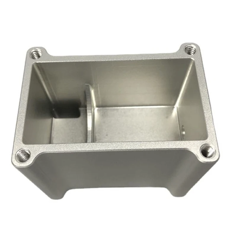 

Silver Anodized CNC Machining Aluminium Split Inner Chamber Housing, Custom Aluminum Electronic Instrument Enclosure