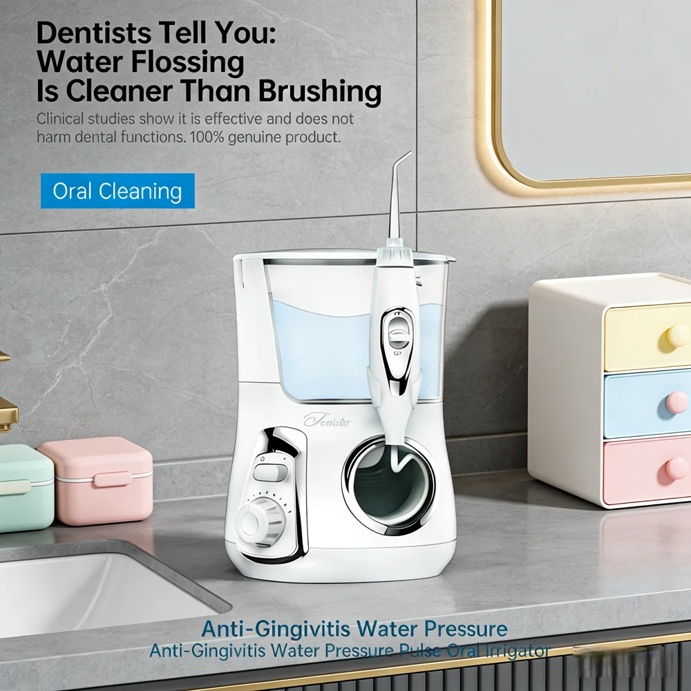 

Электрический ирригатор для полости рта 800 мл, 10 режимов, 5 насадок, для всей семьи, для ухода за зубами