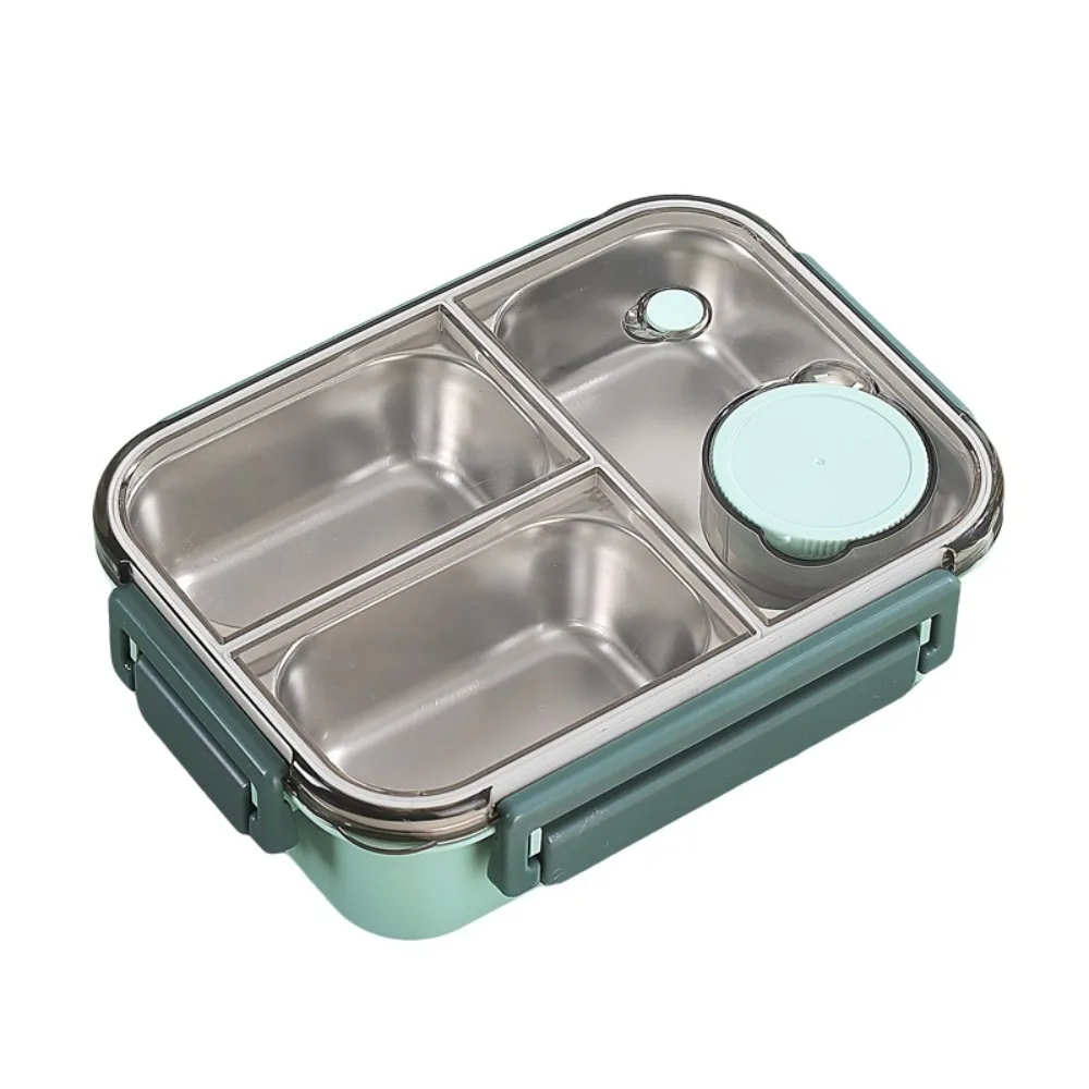 

Portable 304 Stainless Steel Lunch Boxes 2/3 Grid 850ML Picnic Box with Tableware Leakproof Food Container Adults
