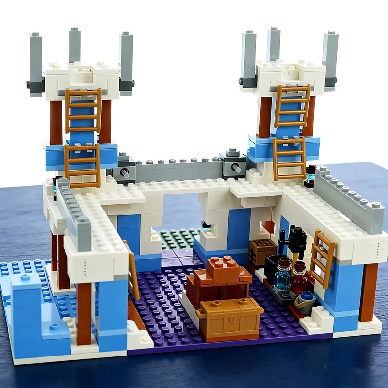 

Compatible Brands Brick Sets My Pixel World Game Series Building Blocks The Ice Castle House MOC Toys Kids Gift