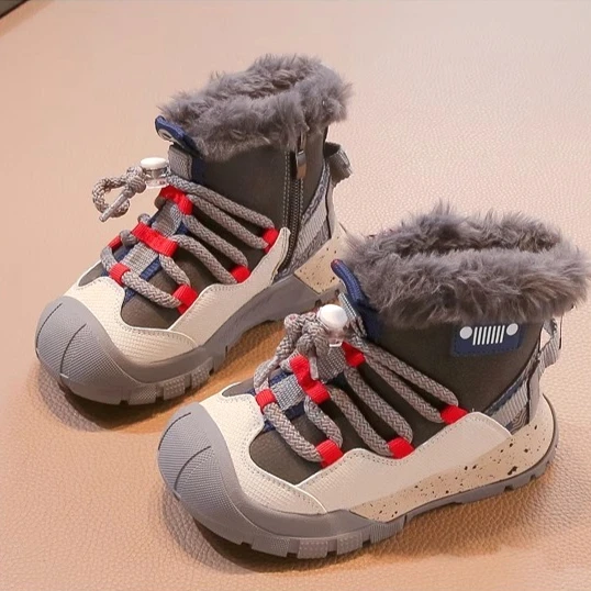 الشتاء الفتيات موضة أحذية الثلوج 2025 الاتجاه تصميم الاطفال أفخم الأحذية فو الفراء المراهقين الفاخرة عدم الانزلاق الأطفال أحذية قطنية دافئة #3