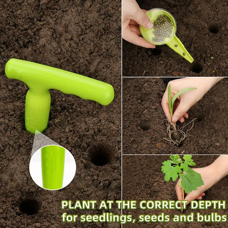 Seed Dispenser Planter Tool Set -Adjustable Garden Seeder Sower With 5 Dial Settings,T-Type Plant Labels Tags Markers