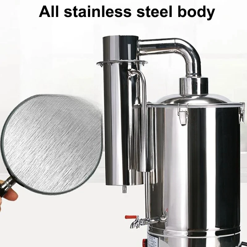 304 Stainless Steel Distillation Apparatus – 20L/H Electric Water Purifier with Anti-Dry & Overheat Protection for Laboratory