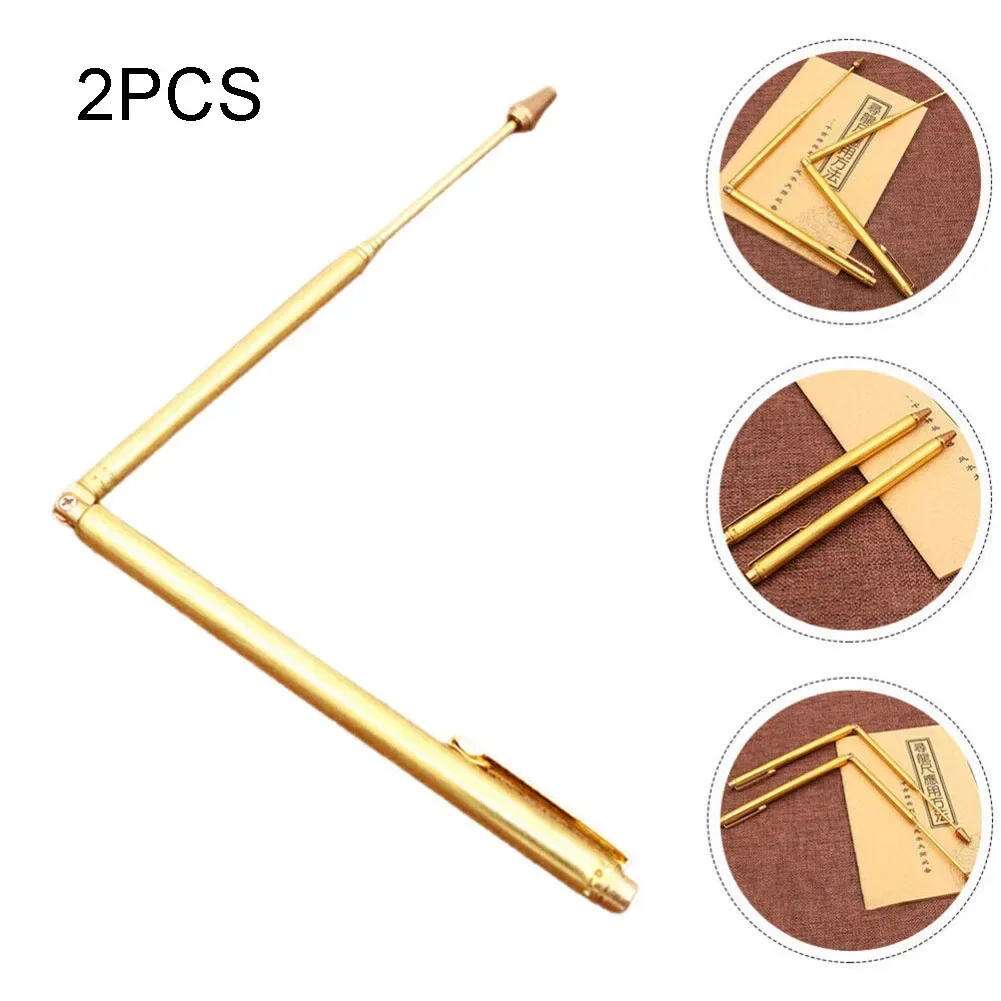 2X 99.9% Pure Copper Dowsing Sticks Metal Detector Rod Copper Probe For Water Gold Finding Treasure Hunting Divination Tools