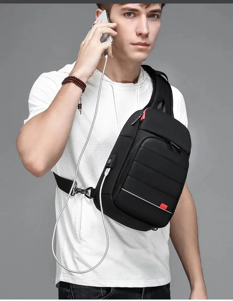 Bolso de pecho para hombre, bandoleras para hombre, bolsos de mensajero impermeables, bolso de hombro tipo bandolera con