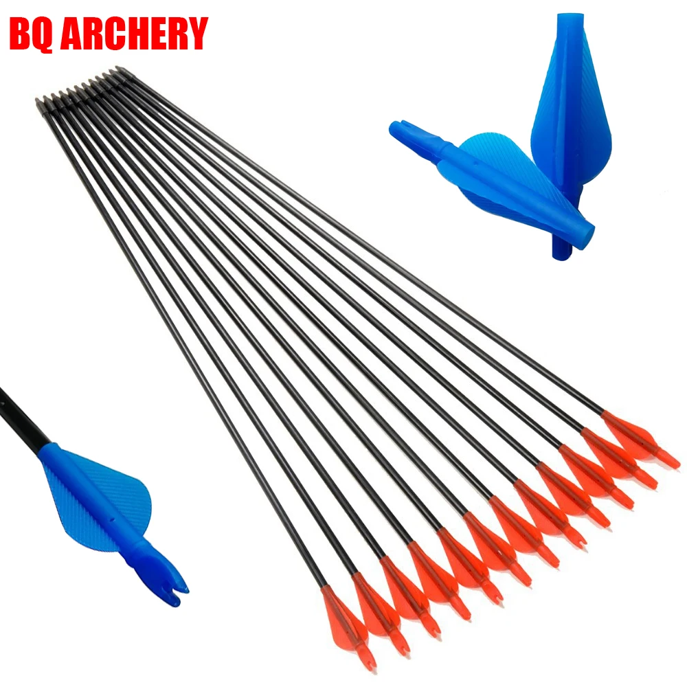 

Стеклянная стрела, 12шт, аксессуары для стрельбы из лука, для изогнутого, блочного лука, стрельбы, охоты, аксессуары для стрельбы