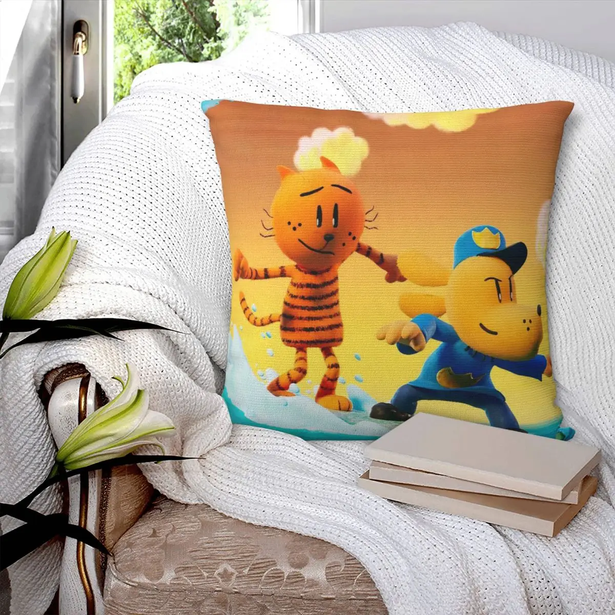 Film Dog Man Pillowcase Soft Fabric Cushion Cover Decorations Pillow Case Cover Sofa Drop Shipping 40*40cm