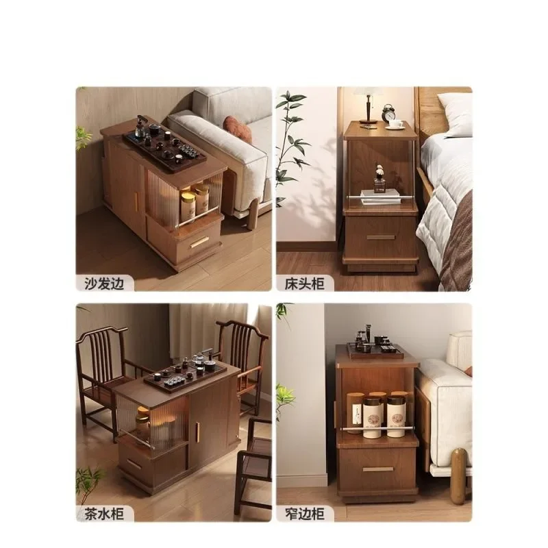 

ForMovable side table, tea cabinet with wheels, living room sofa side