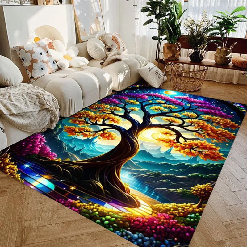 Viking Norse Yggdrasil Tree of Life Carpet Rug for Home Living Room Bedroom Sofa Doormat Decor,Kid Area Rug Non-slip Floor Mat