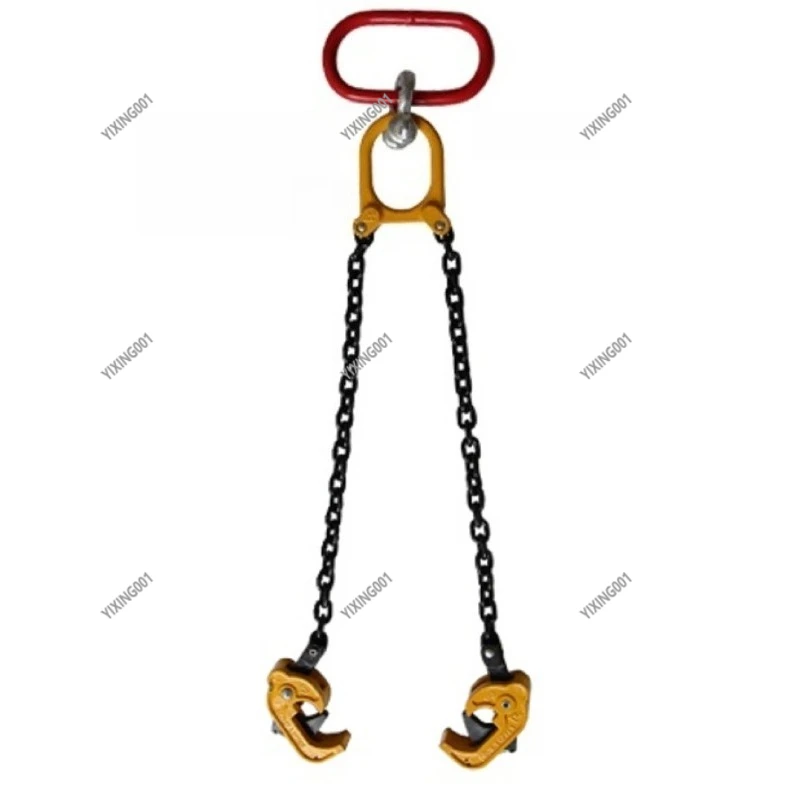Oil Drum Lifting Clamp Double Chain Hook Forklift Attachment For Iron Barrel Lifting Unloading Work