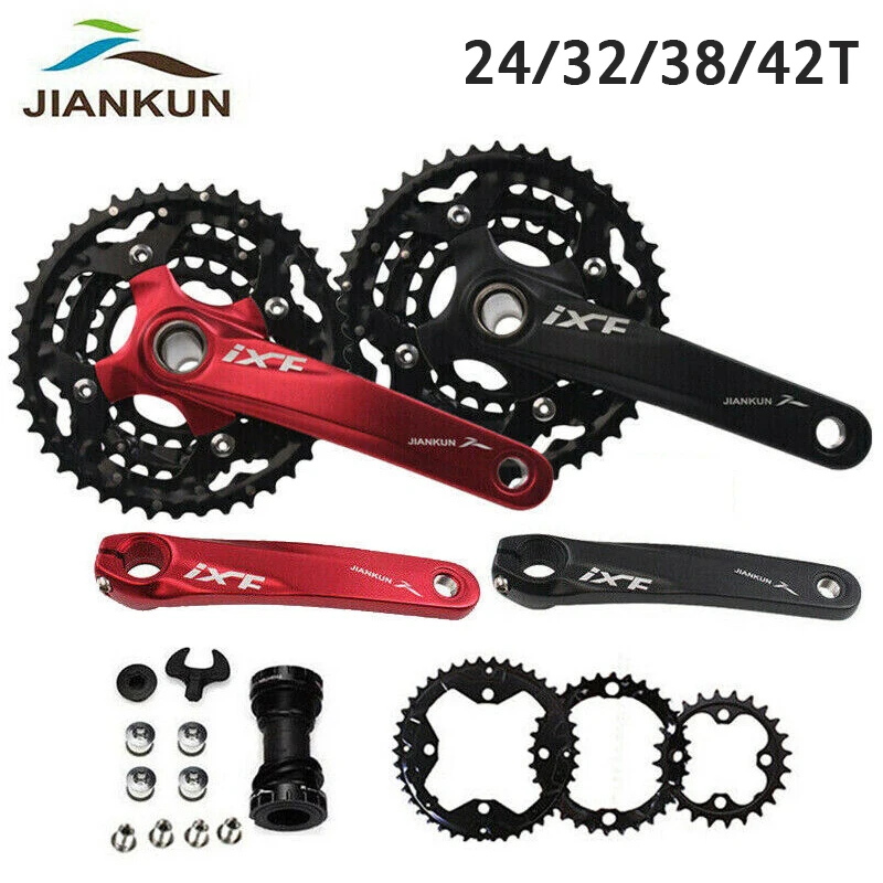 IXF 104bcd MTB Bike Crankset BB 26-42T Chainring Double/Triple Speed 170mm Crank Set BB for Shimano SRAM 170mm Crank 10S