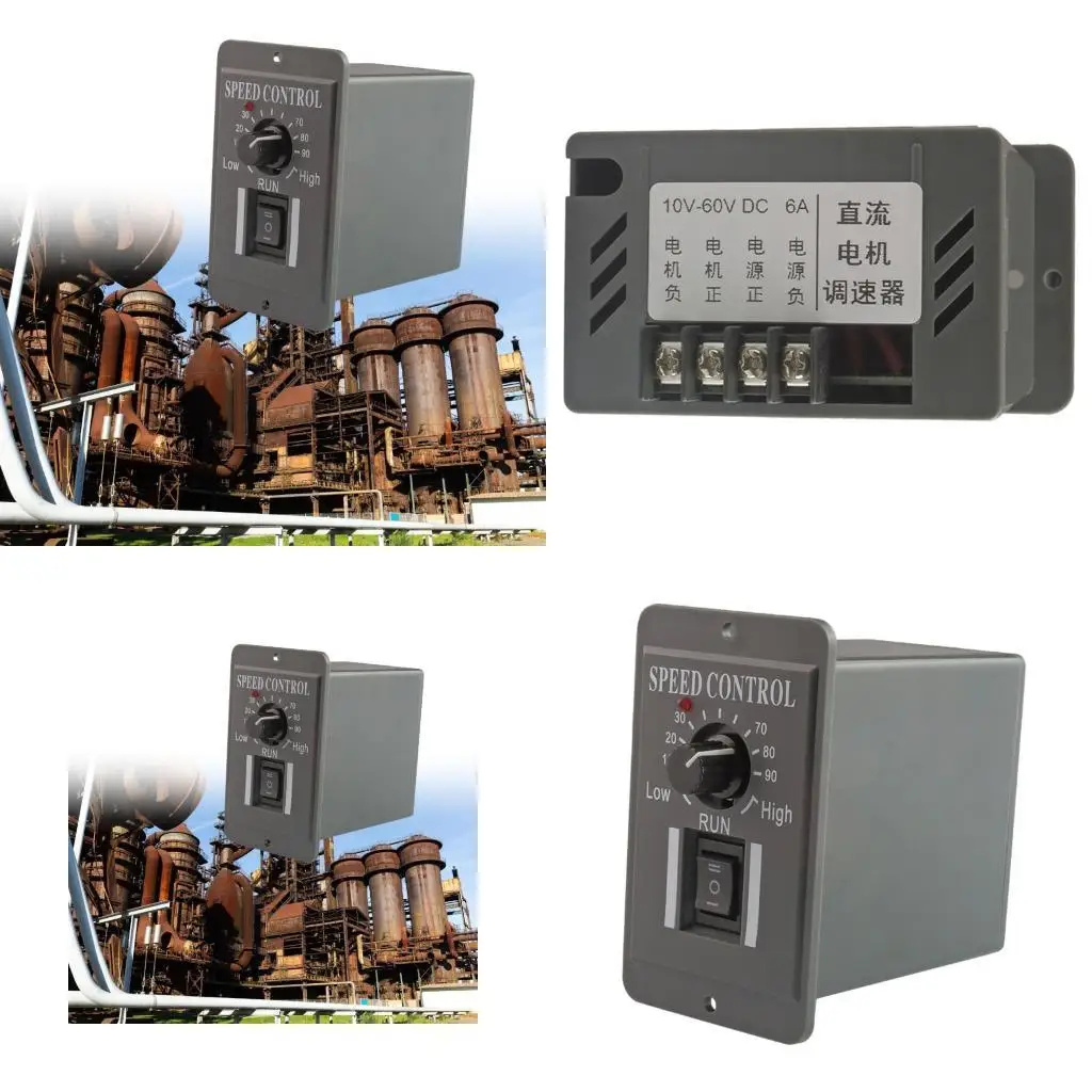 

652F Industrial 10 to 60V 6A Brushed Motor Speed Controllers with Forward Reverse Switches Upgrades for Machinery Equipment