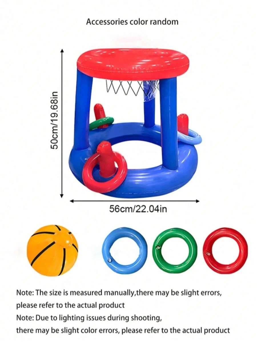 1 ensemble de basket-ball de piscine gonflable, jeux de piscine, ensemble de cerceaux de basket-ball gonflables pour fête d'été, basket-ball aquatique interactif