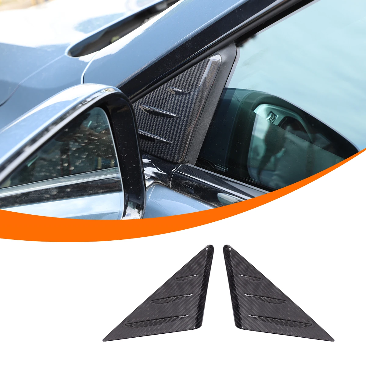 

For BMW 8 Series G14 G15 G16 2019-2023 Real Carbon Fiber Car A-pillar Rearview Mirror Triangle Cover Trim Exterior Accessories