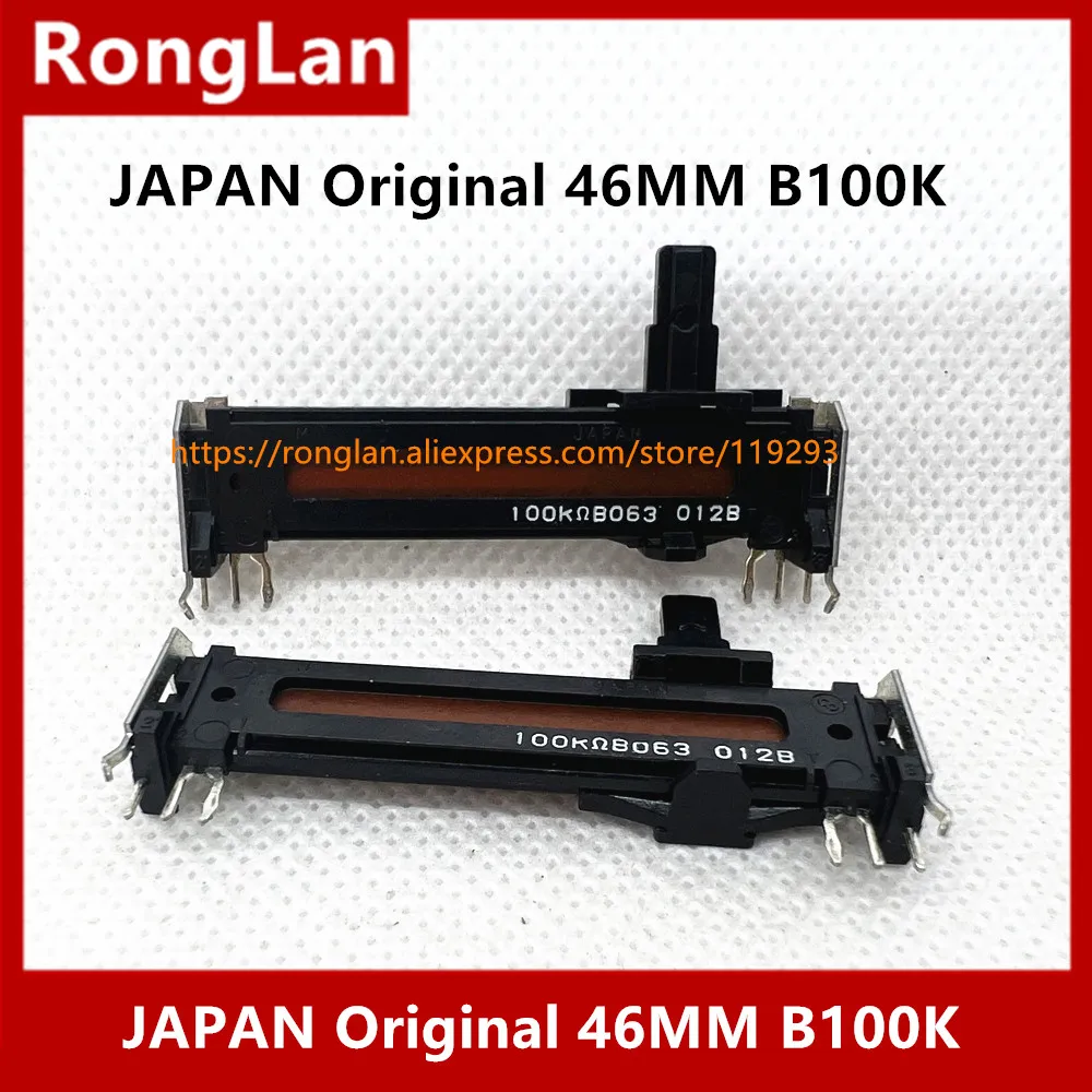 

[BELLA] JAPAN Original 4.6cm 46MM straight singal -tap slide potentiometer B100K 100KB handle 10MM--2PCS