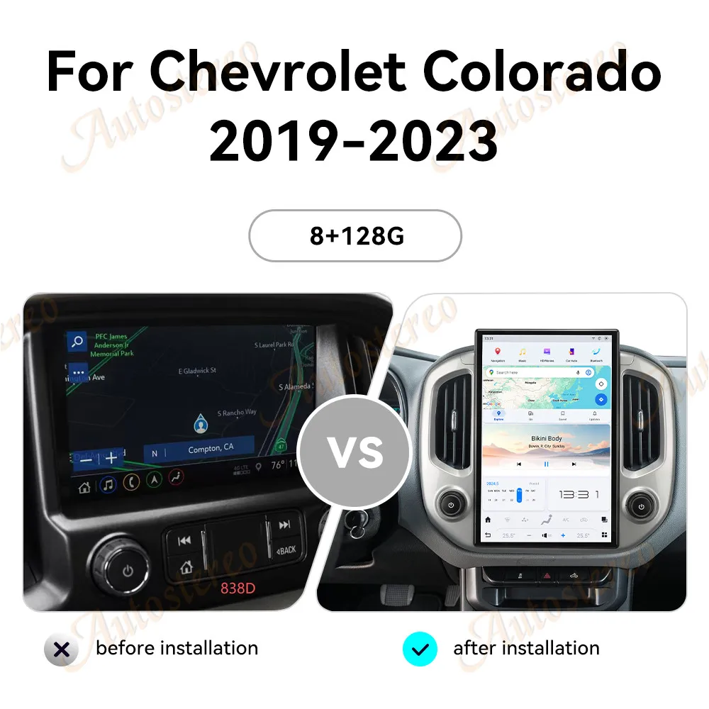 14.4 Carplay Android13 Car GPS Navigation for Chevrolet Colorado GMC Canyon 2019-2023 Tesla Screen Headunit Multimedia Car Radio