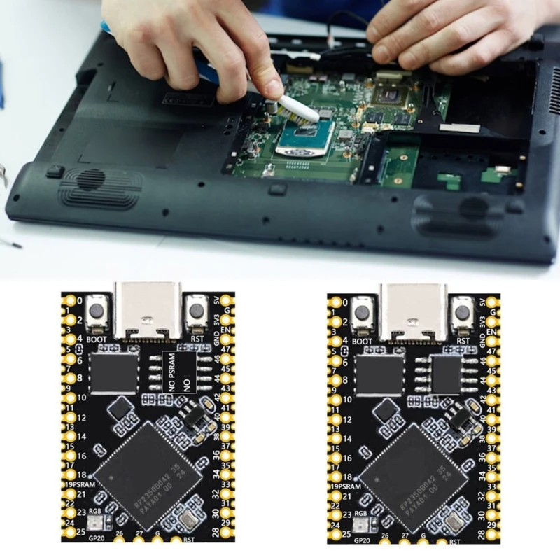 

Miniature Development Board with 8MB PSRAM Module Tiny RP2350B RP2350 Lightweight Prototyping F19E