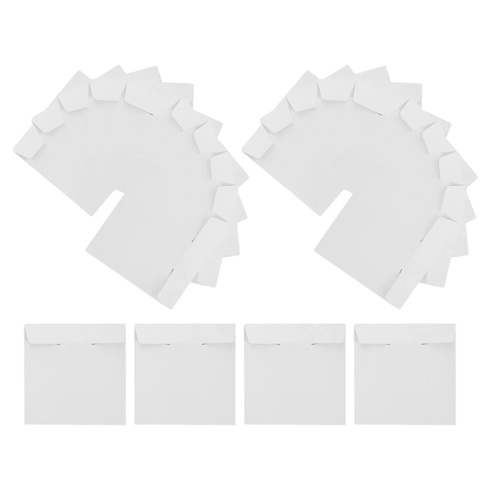 30Pcs Cd Sleeves White Paper Envelopes 12.5cm Square Cd Storage Holder Covers Disc Protective Cases Media Organization