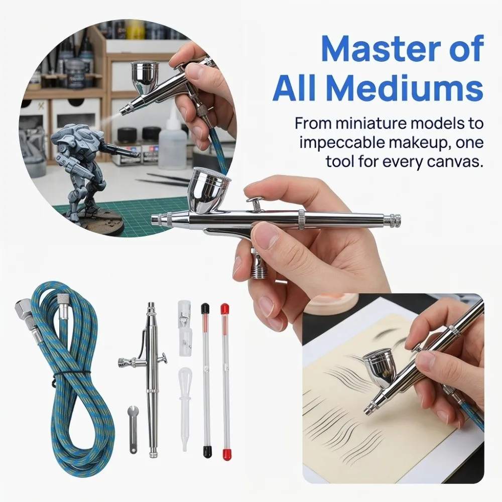 134 k Airbrush Kit 0.2mm/0.3mm/0.5mm Needle Precise Spray Tool Multi-Use Dual Action Craft Coloring Spray Gun Nail Art Spraying