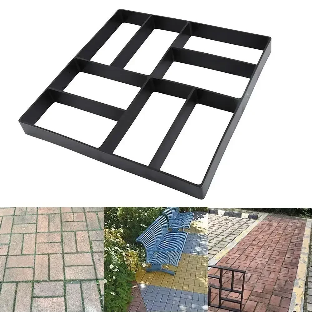 Reusable Plastic Path Maker Paver Molds Diy Garden Stone Brick Concrete Mold Irregular Brick Path Paving Paver Cement view 2