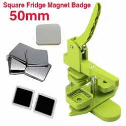 Square Refrigerator Badge Machine 50x50mm Rotating Manual Making Refrigerator Magnets/Badge Pins Suitable As A Gift for Children