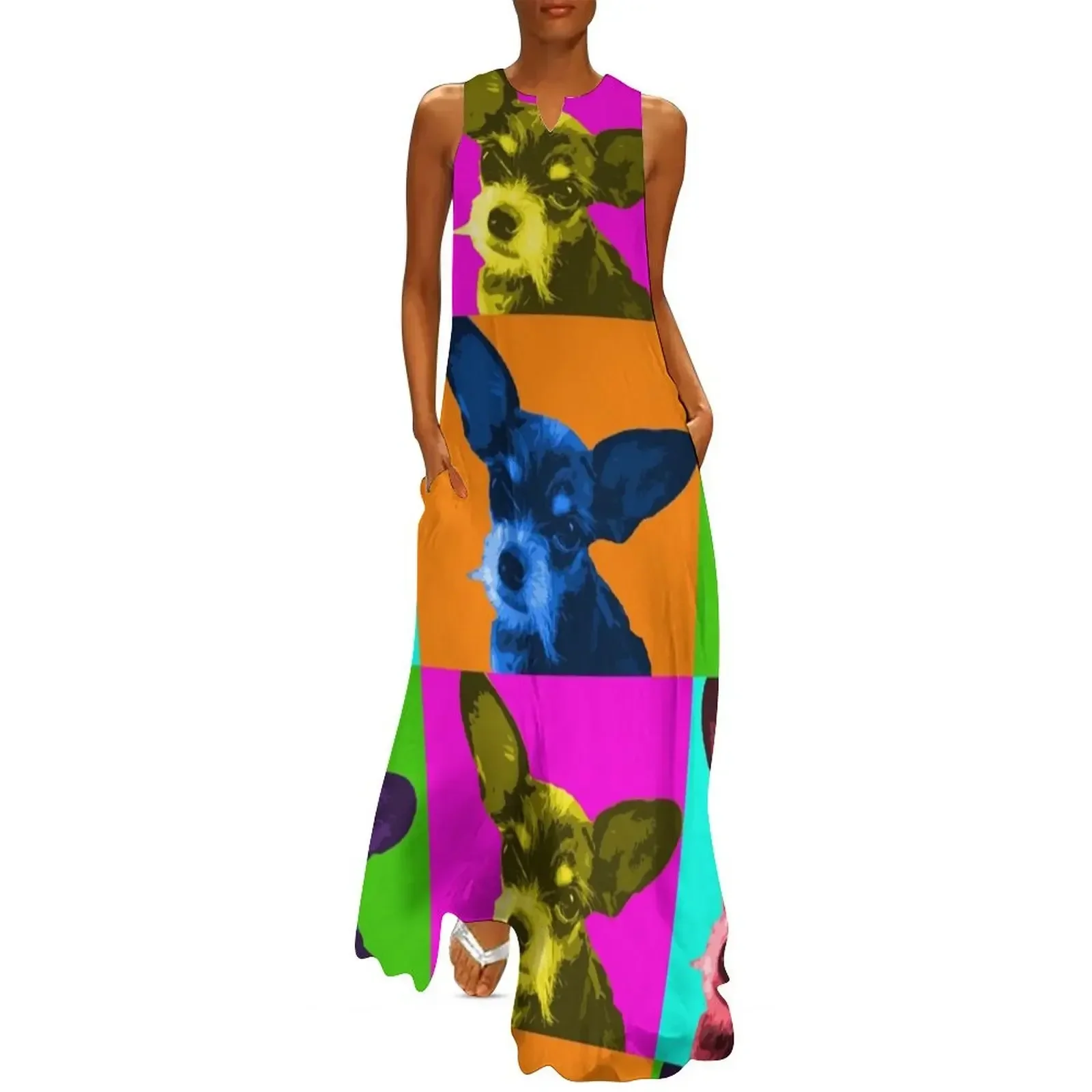 

Pop Art Squeaky Chihuahua Long Dress Clothing female evening dresses ladies summer dress chic and elegant woman dress