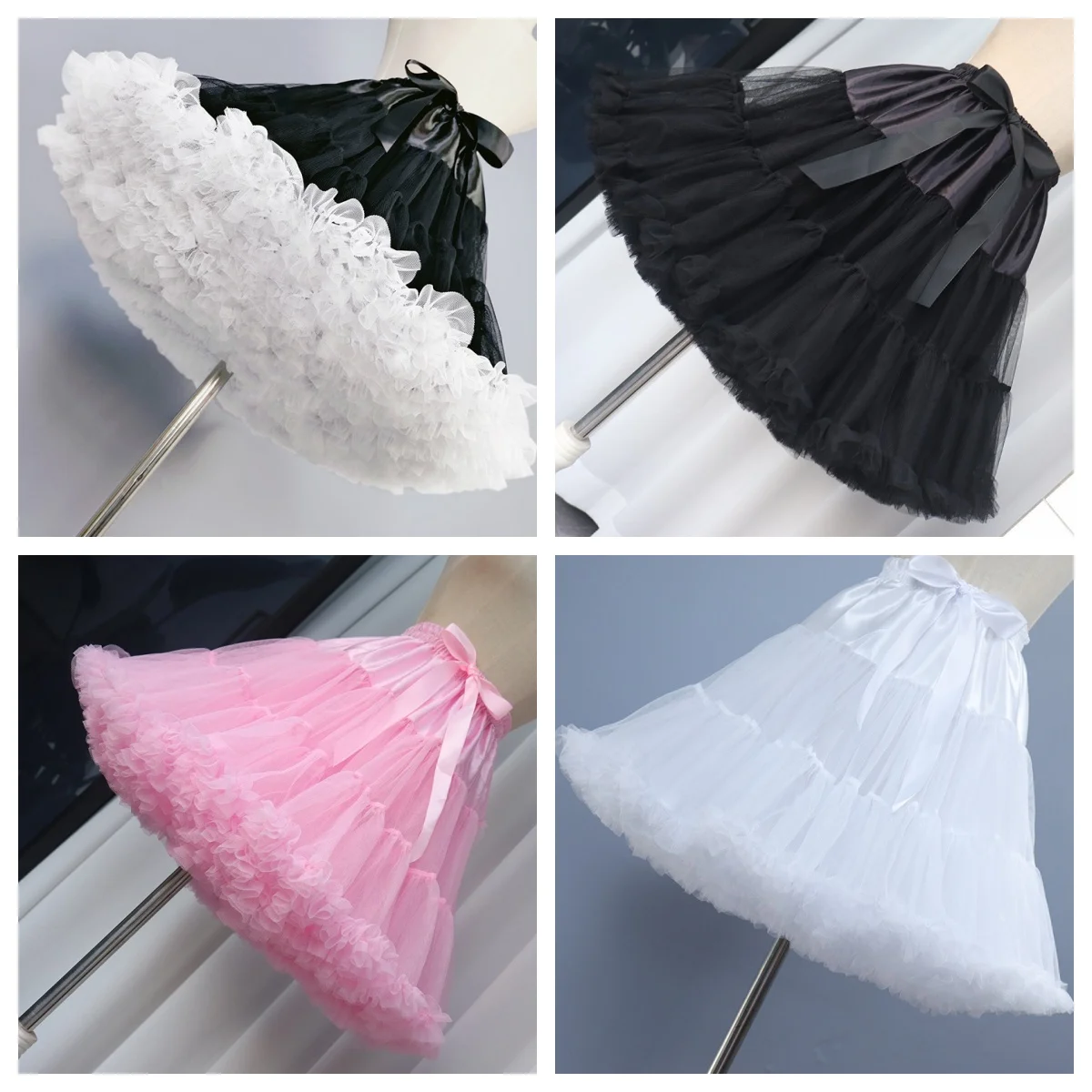 New Arrival Petticoats Wedding Bridal Crinoline Lady Girls Underskirt for Party White Blue Black Ballet Dance Skirt Tutu
