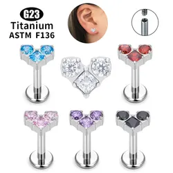 G23 Titanium Material 16G 5A Zircon Jewelry Men's And Women's Fashion Earrings for Wedding