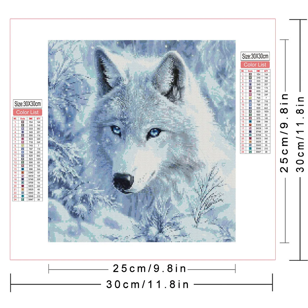 AZQSD Diamond Mosaic Novelties 2026 Wolf Winter Animal Diamond Painting Kits Snow Forest Wall Decorative Handicrafts
