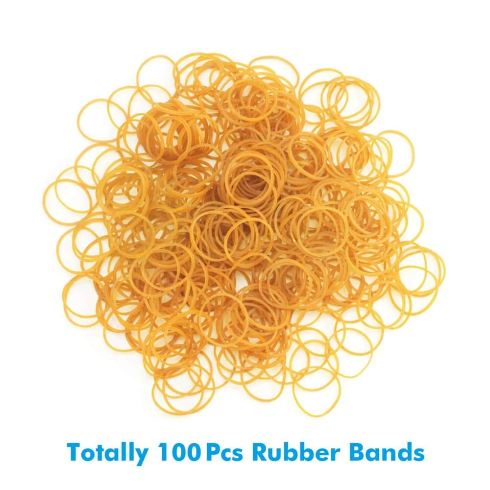 100PCS/Lot Colorful Yellow Elastic Rubber Bands School Office Home Industrial Ring Stretchable Paper Package Holder Rubber Band