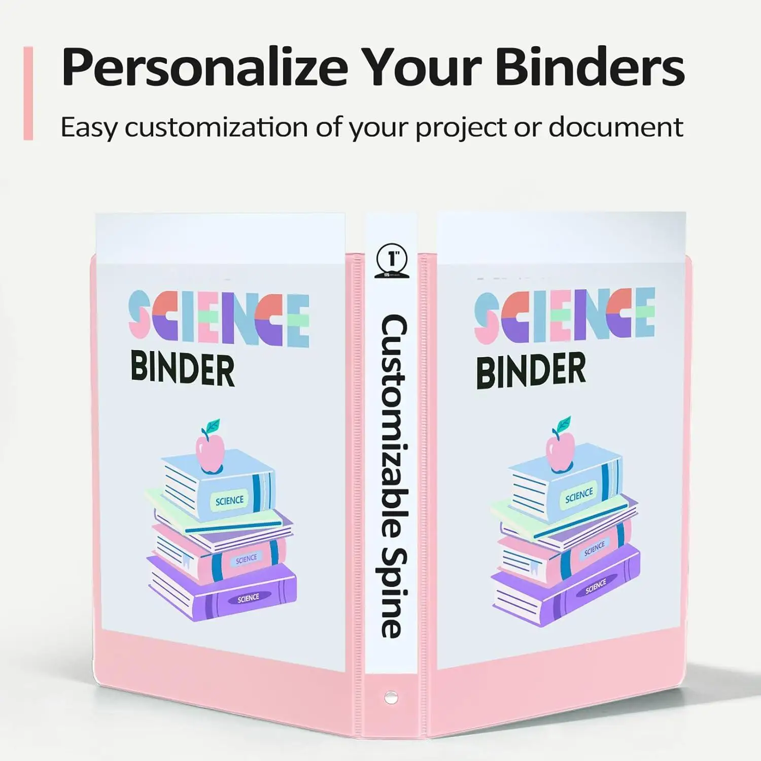 1-inch 3 Ring Binder with 2 Interior Pockets, for A4 Letter Size 8.5'' x 11''Paper,Versatile Binders for Office, Home and School