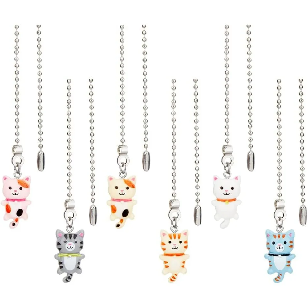 

6-стильные удлинители цепи для потолочного вентилятора, полимерные удлинители для тяги с изображением кота, красочная подвеска-цепочка с кошачьими тягами и комплектами разъемов