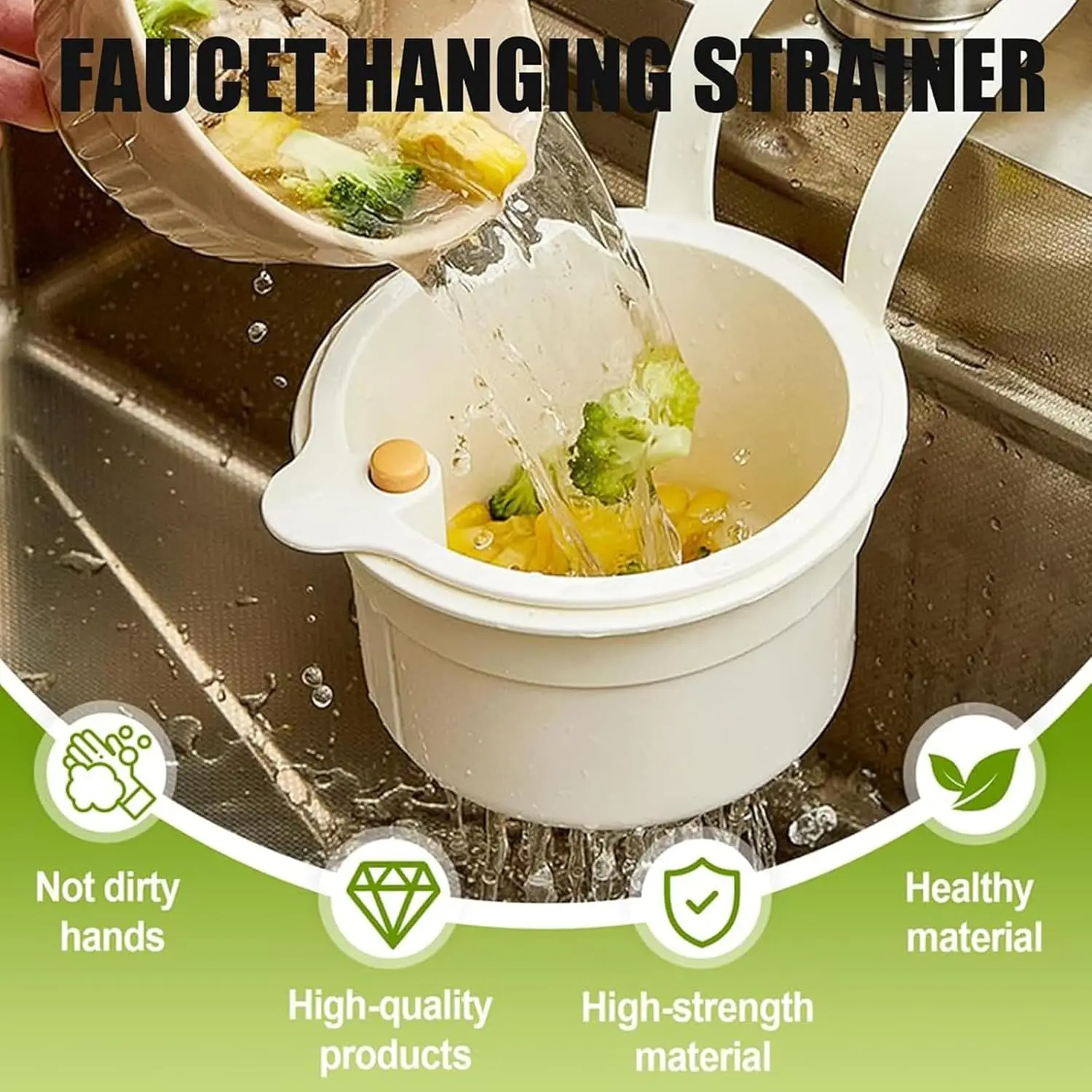 Creative Sink Hanging Strainer Basket Openable Bottom Cover Detachable Kitchen Garbage Filter Multifunctional Quickly Drain