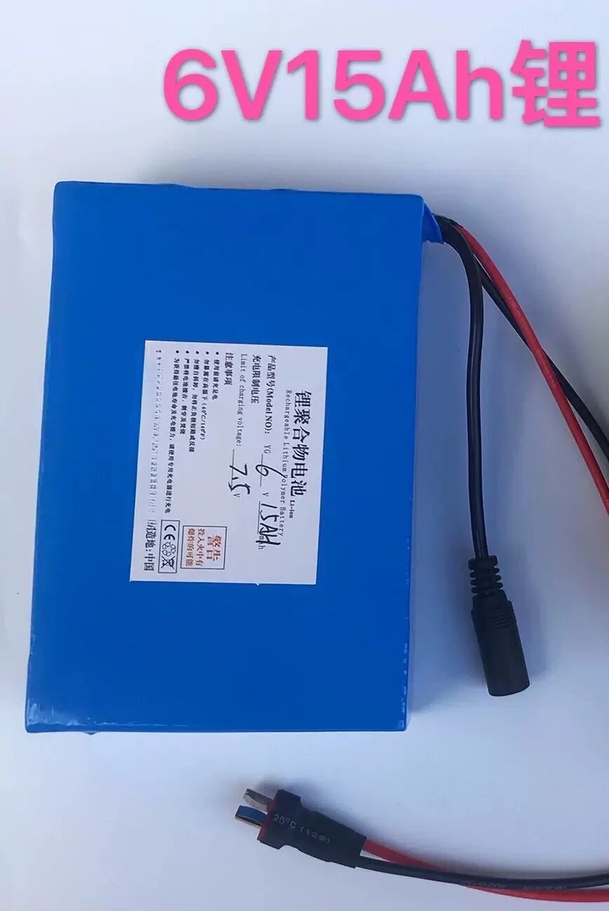 .。for Guangyisheng 6V15AH lithium battery large capacity children's electric toy car small motor oxygen pump 6V mobile equipment