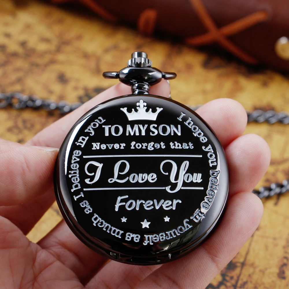 

Mens Best Gift Quartz Pocket Watch To My Son Present Necklace Fob Watches Kids Children's Day Boy Gift Reloj De Bolsillo