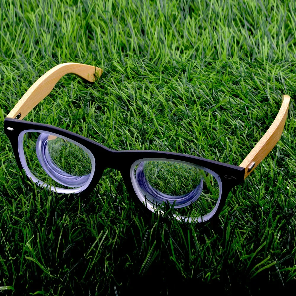 

Limit!! Natural Bamboo Legs Environmental Friendly Eyeframe High Myopia Myopic Myodisc Goc Glasses -11D -12D -13D To -20d