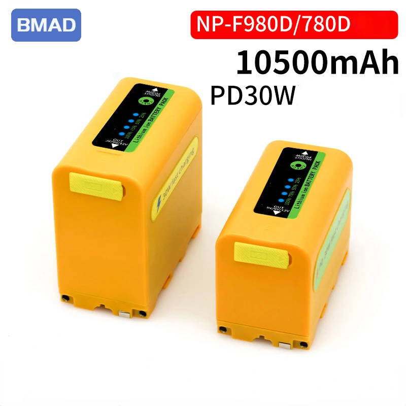 NP-F980PD 7.2v 10500mAh High-quality Lithium Battery Suitable for Sony MC2500C1500C Camera Fill Light Monitor Image Transmission