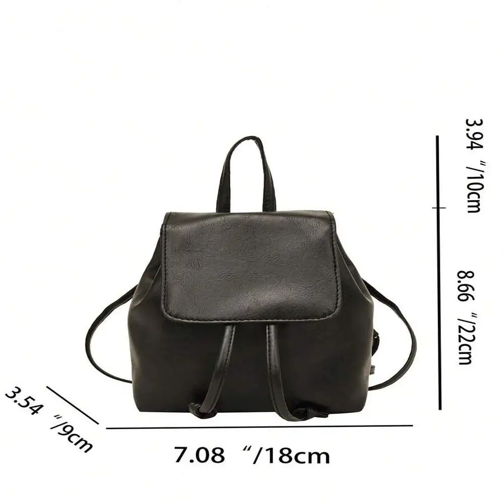 Minimalist Solid Color Large Capacity Drawstring Backpack All-Match Mini Simple Rucksack For Women