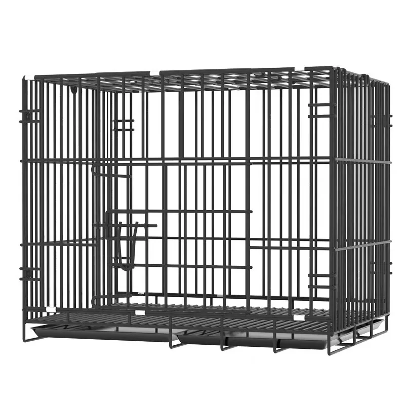 Customized Classic Iron Cage for Small Pets Metal Pet Products Solid Button Plastic Tray for Cat Dog Teddy Bear Pomeranian