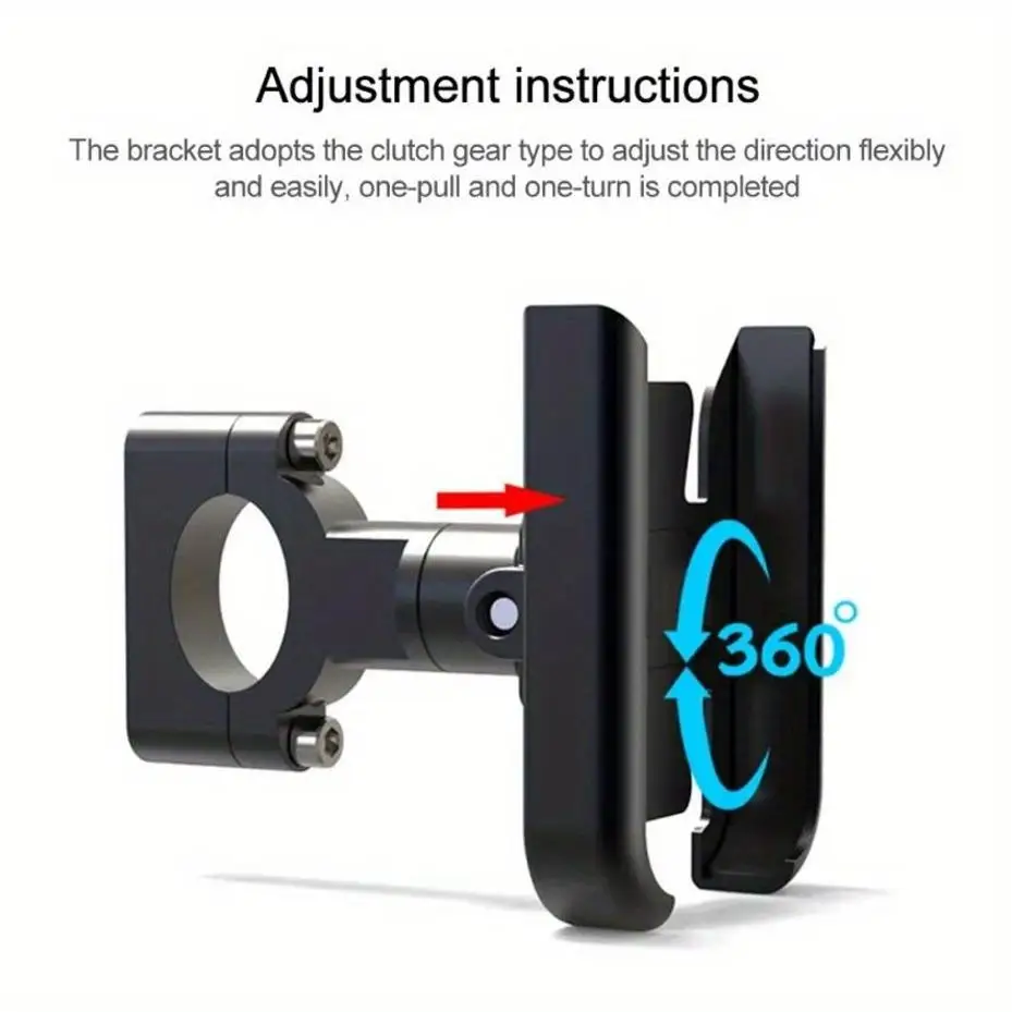 Aluminum Alloy Motorcycle Bike Bicycle Phone Holder For 4-7Inch Smartphone GPS 20-30mm Handlebar Mount Accessories 360° Rotation