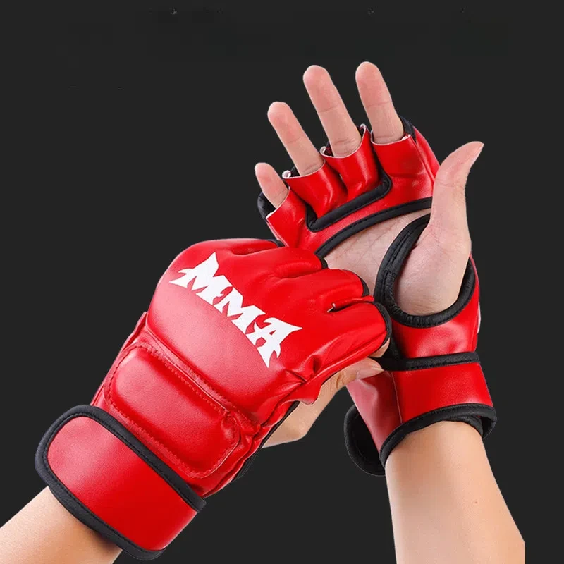 Rękawice bokserskie Half Finger Adult Sanda Training MMA Fighting UFC Muay Thai Fighting Fighting Sandbag Zestaw bokserski dla mężczyzn i kobiet