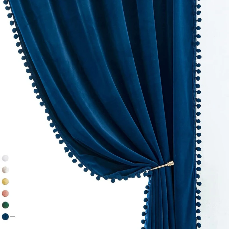 

Dutch Velvet Cortinas for Living Dining Room Bedroom Cortinas High-end Villa Cortinas Pure Muti-color Cortinas Finished Cortinas