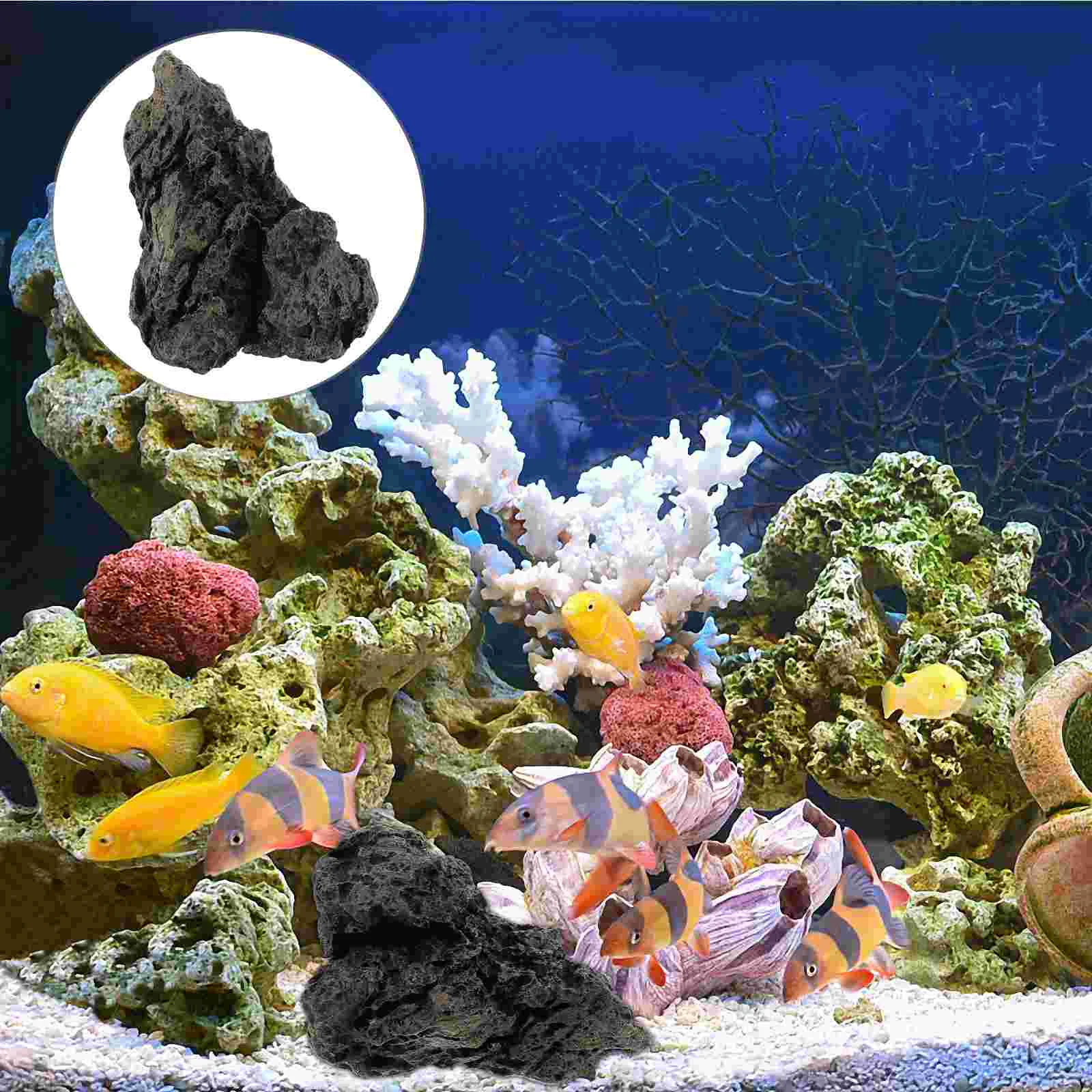 

Aquarium Stone Ornaments Miniature Rockery Fish Rocks Retro Decor Tank Realistic View