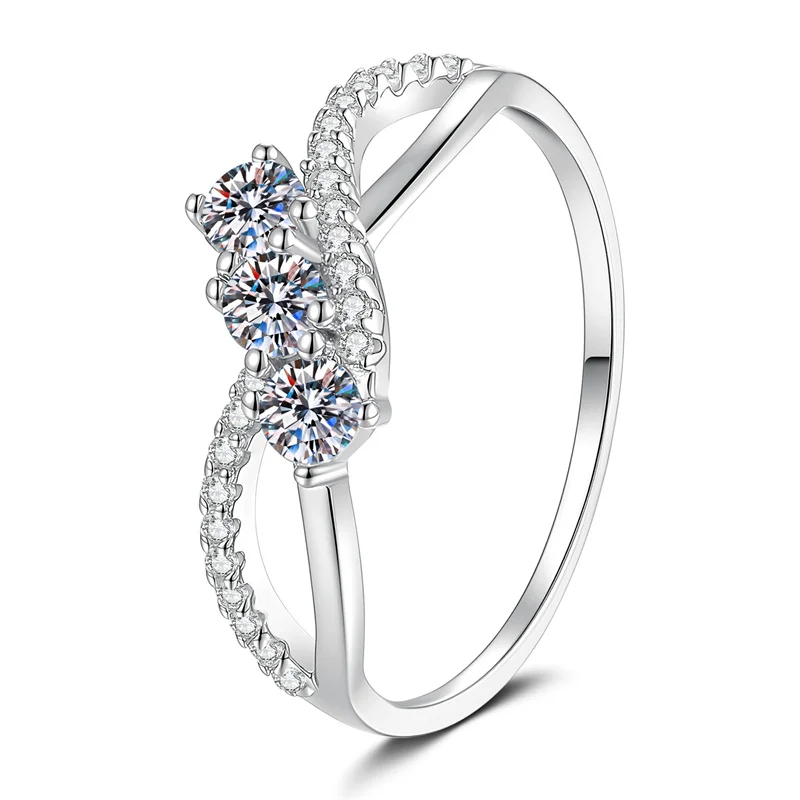 

JR091 Lefei Fashion Trendy Luxury Diamond-set Classic Moissanite Twist Mask Eye Ring For Women 925 Sterling Silver Party Jewelry