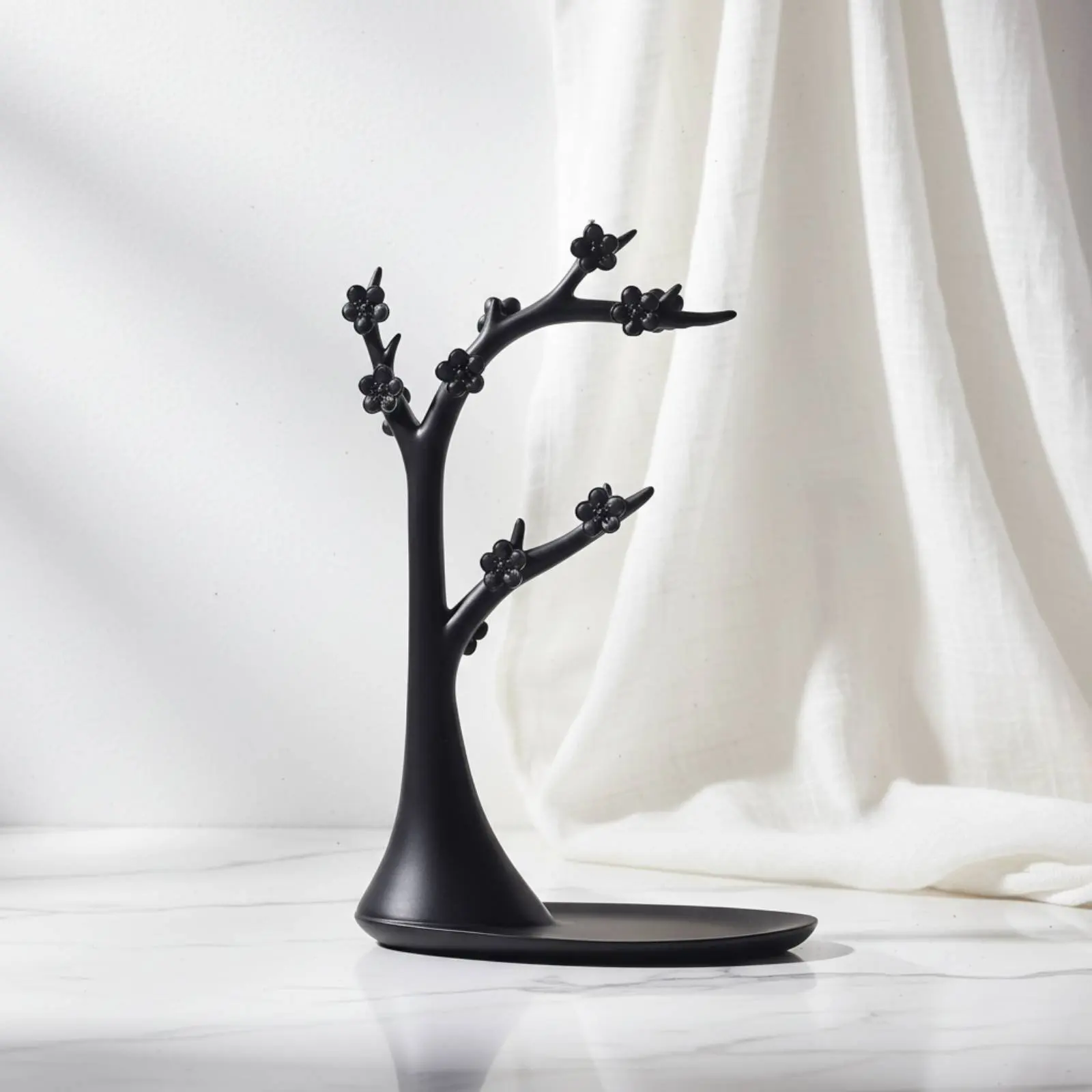 Jewelry Tree Stand Cherry Flower Design Tree Branch Jewelry Holder Band Display Rack Multi-Functional Home Decoration Stable