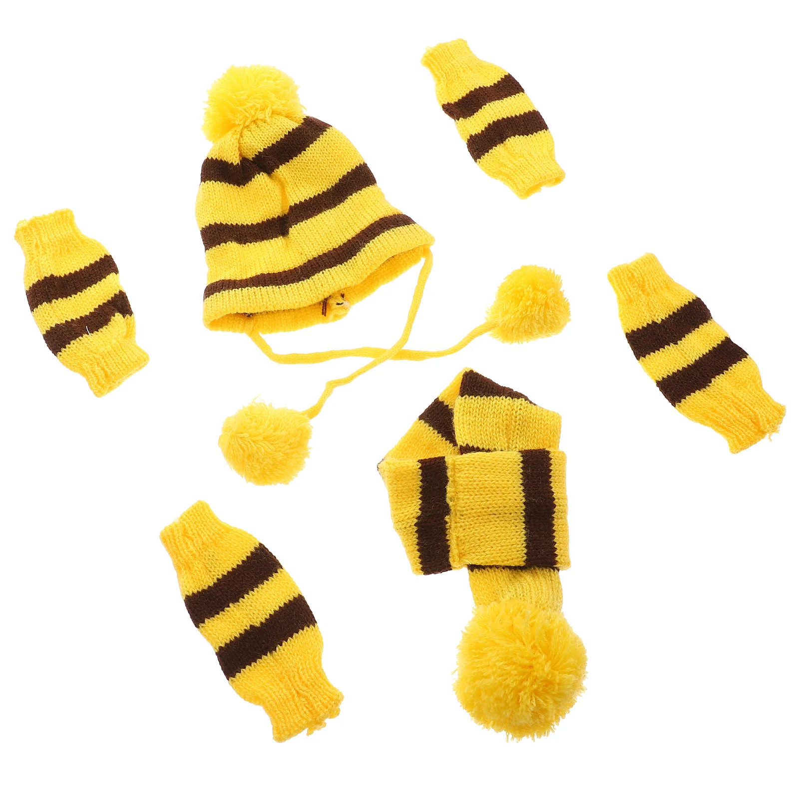 

1Set Dog Scarf Hat Set Knitted Winter Warm Costume Festival Party Pet Outfit Travel Cosplay Photo Shoot Accessory