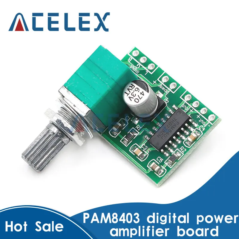 PAM8403 5V Power Audio Amplifier Board 2 Channel 3W W Volume Control/ USB Power